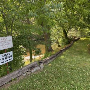 the private path leading down to the banks of the Little River