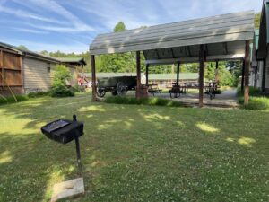 Pavillion area at Dock's Motel in Townsend TN