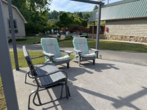 Lounging and smoking area at Dock's Motel