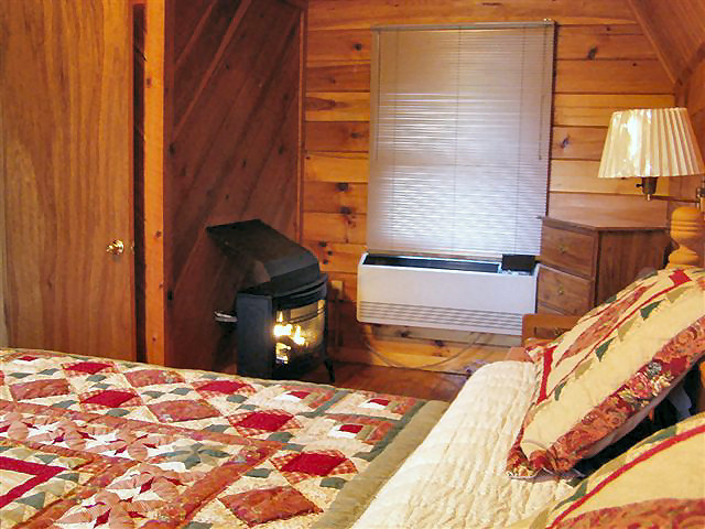 River Cabin: Gas fireplace