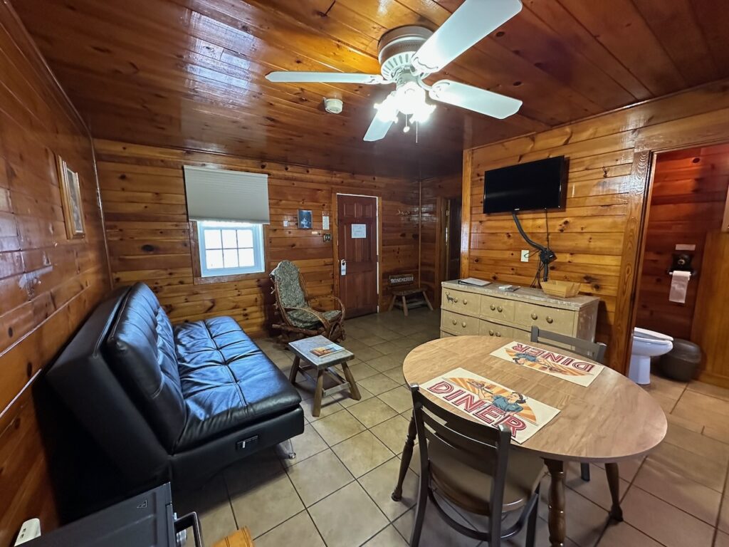 living space and kitchen table in room 1 King Efficiency